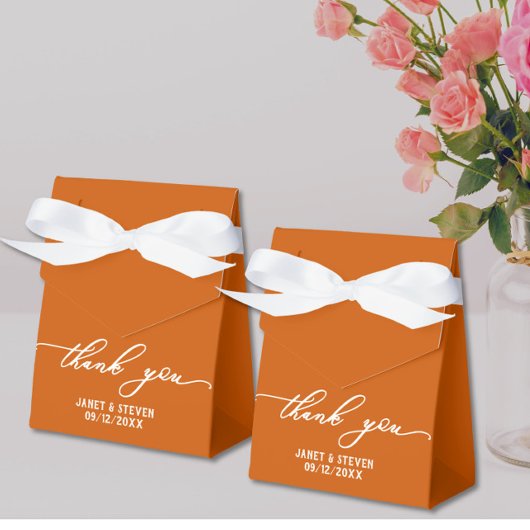 Ballotins Boîte à cadeau élégante orange brûlé pour mariage
