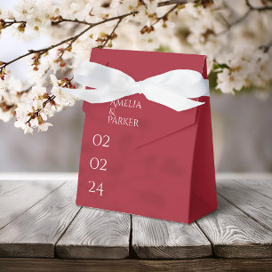 Ballotins Boîte à cadeaux de mariage rouge cramoisi minimali