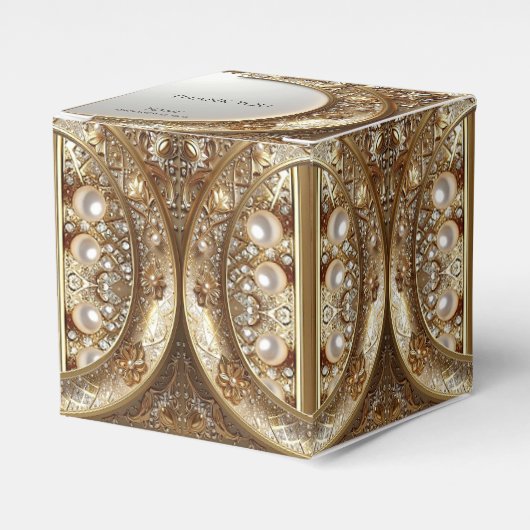 Ballotins Boîte à cadeaux ornée dorée (Verso)