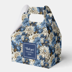 Ballotins Boîte à cadeaux personnalisée avec des fleurs bleu