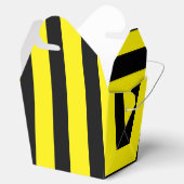 Ballotins Boîte à emporter rayée jaune vif et noir classique (Ouvert)