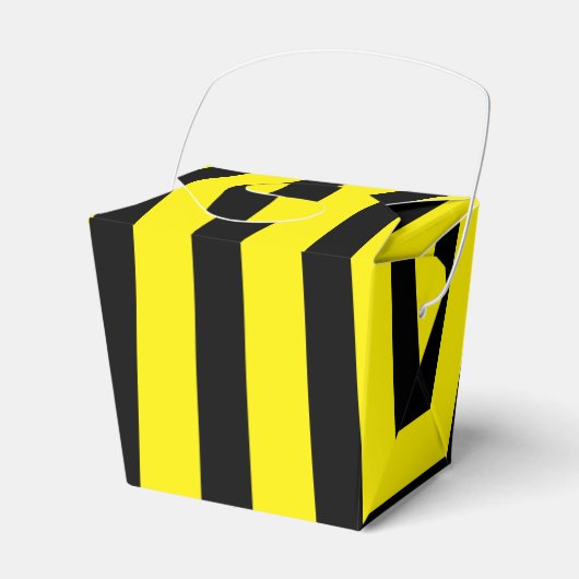 Ballotins Boîte à emporter rayée jaune vif et noir classique (Verso)