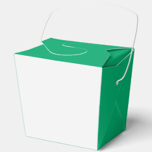 Ballotins Boîte à faveur émeraude et blanche avec poignée – 