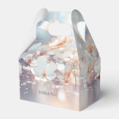 Ballotins Boîte à Faveur Florale Pêche Blanche (Arrière)