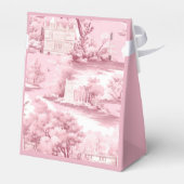 Ballotins Boîte à Faveurs de Toile Française avec Ruban Rose (Arrière)