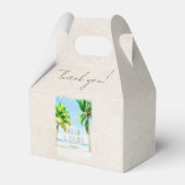 Ballotins Boîte à Merci de Mariage Retro Tropical Pam Tree (Verso)