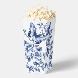 Ballotins Boîte à Popcorn Papillon Floral Bleu – Élégante Bo