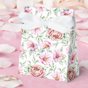 Ballotins Boîte-cadeau aquarelle rose romantique de pivoine