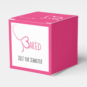 Ballotins Boîte-cadeau carrée élégante rose vif et blanc