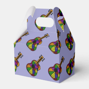 Ballotins Boîte-cadeau colorée de guitare d'art populaire
