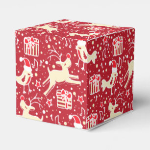 Ballotins Boîte-cadeau crème rouge de motif de Noël d'ois