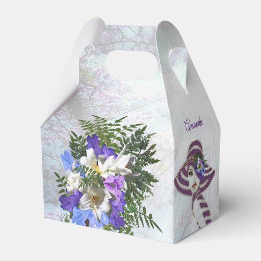 Ballotins Boîte cadeau de bouquet de fleurs de Jacaranda et (Arrière)