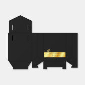 Ballotins Boîte cadeau de mariage en or et noir (Déplié)