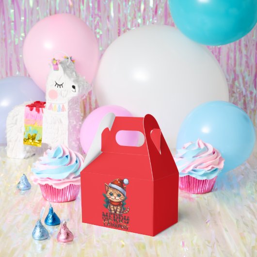 Ballotins Boîte cadeau de Noël avec jolie conception de chat (Fête)