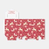 Ballotins Boîte cadeau de Noël blanc rouge renne (Déplié)