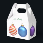 Ballotins Boîte cadeau de Noël décorée, emballage de vacance<br><div class="desc">Enregistrez le papier d'emballage et utilisez cette petite boîte cadeau à la place. Personnalisez-le avec VOTRE NOM et le NOM DU RÉCEPTEUR.</div>