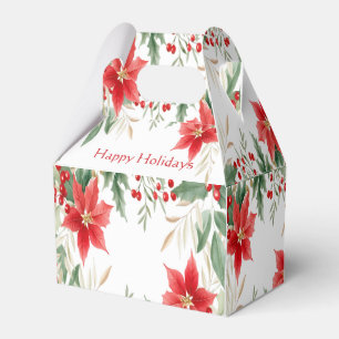 Ballotins Boîte cadeau de Noël Rouge Poinsettia