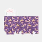 Ballotins Boîte cadeau de Noël rouge violet de rennes (Déplié)
