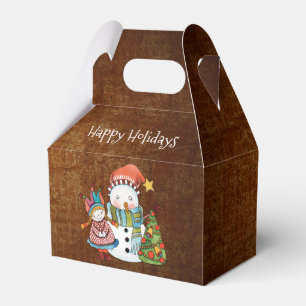 Ballotins Boîte cadeau de pignon de Noël Bonhomme de neige &