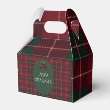 Boîte-cadeau élégante à carreaux tartan pour Noël