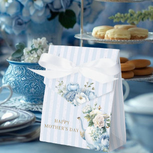 Ballotins Boîte-cadeau élégante théière vintage florale bleu