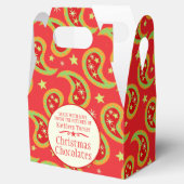 Ballotins Boîte cadeau en cachemire rouge vert de Noël (Ouvert)