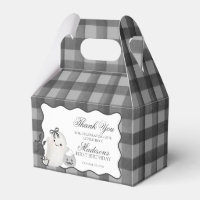 Boîte cadeau fantôme mignon en vichy noir pour ann