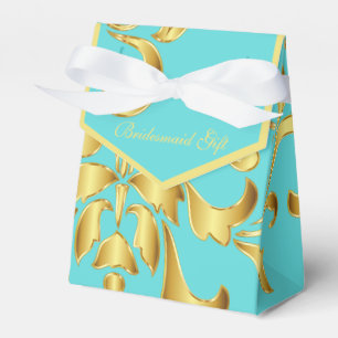 Ballotins Boîte-cadeau Gold et Seafoam Bridesmaid