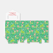 Ballotins Boîte cadeau motif de Noël rouge vert renne (Déplié)
