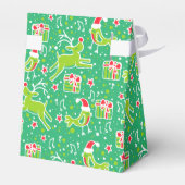 Ballotins Boîte cadeau motif de Noël rouge vert renne (Arrière)