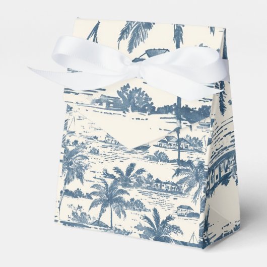 Ballotins Boîte cadeau Motif peint en bleu Dusty avec Bow (Verso)