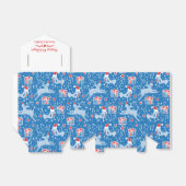 Ballotins Boîte cadeau motif Reindeer oiseau bleu rouge Noël (Déplié)