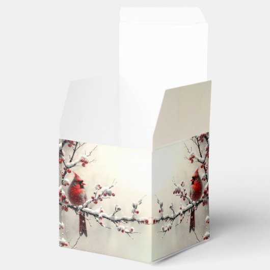 Ballotins Boîte cadeau Noël Cardinal Rouge (Ouvert)