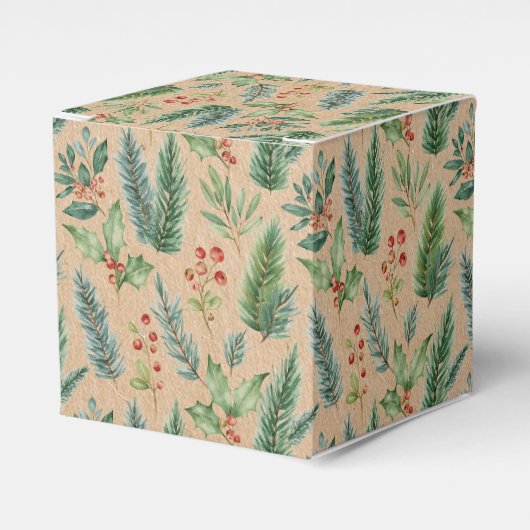 Ballotins Boîte cadeau Noël Rustique Kraft Floral (Verso)