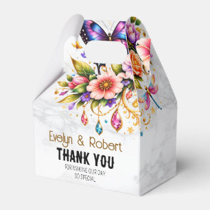 Ballotins Boîte-cadeau papillon floral – Nom et message pers