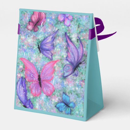 Ballotins Boîte cadeau Papillons colorés (Arrière)