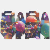 Ballotins Boîte cadeau Party Pop avec poignées - Balloon Cel (Déplié)