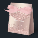 Ballotins Boîte cadeau personnalisée avec strass rose gold<br><div class="desc">Boîtes de faveur avec gouttes de strass rose gold - Ajoutez votre texte unique ou supprimez le texte - Créez votre boîte à cartes / Boîtes cadeaux spéciale - Redimensionnez et déplacez ou supprimez et ajoutez du texte / éléments avec l'outil de personnalisation. Conception par MIGNED. Veuillez consulter mes autres...</div>