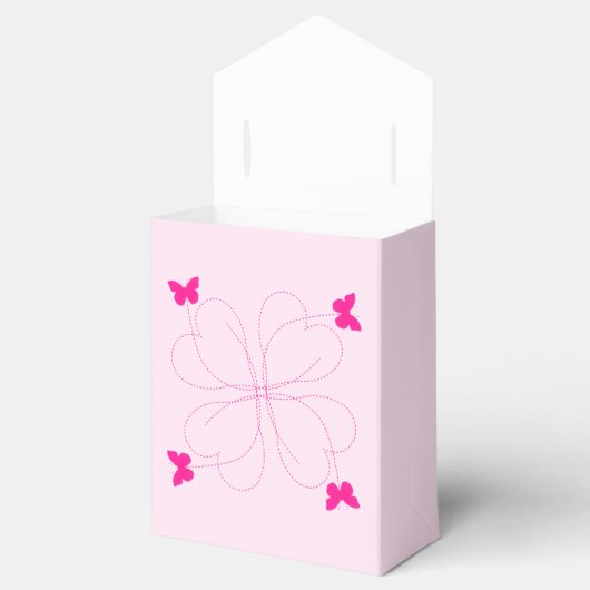 Ballotins Boîte cadeau rose avec papillons (Ouvert)