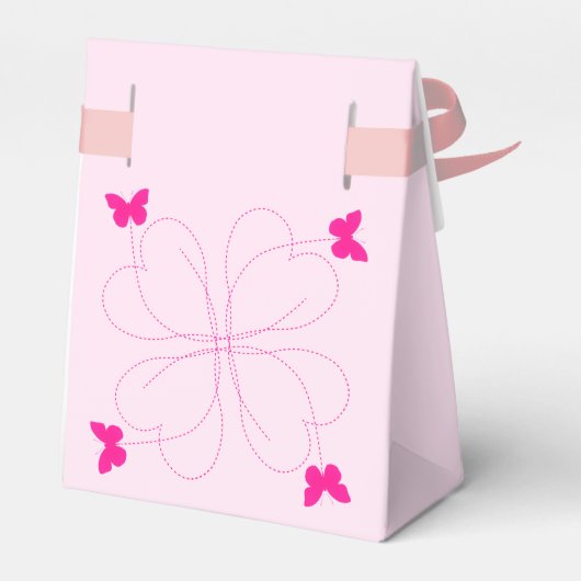 Ballotins Boîte cadeau rose avec papillons (Arrière)