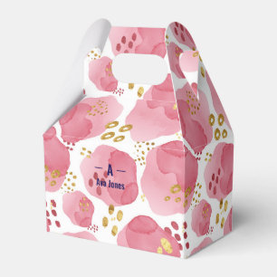 Ballotins Boîte cadeau rose floral personnalisée - Nom perso
