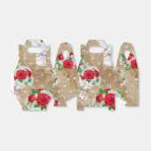 Ballotins Boîte cadeau Rose rustique avec coeur (Déplié)