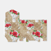 Ballotins Boîte cadeau Rose rustique avec coeur (Déplié)