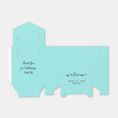 Ballotins Boîte de bienvenue de mariage en bleu turquoise (Déplié)