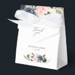 Ballotins boîte de bienvenue marine et florale brillante<br><div class="desc">élégantes fleurs d'aquarelle bleu marine peintes à la main et rose. Le texte et les couleurs peuvent être modifiés pour correspondre à votre thème mariage.</div>