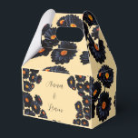 Ballotins Boîte de bonbons avec fleurs en velours noir<br><div class="desc">Conception de fleurs en velours noir.</div>