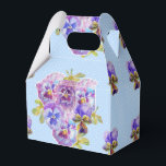 Ballotins Boîte de bonbons de mariage floral de pensée bleue<br><div class="desc">Boîtes de gâteaux de fête de thé floral de pensée de point de pensée bleue de style shabby chic. Conçues à partir de l'une de mes peintures à l'aquarelle.</div>