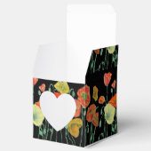 Ballotins Boîte de bonbons de mariage floral Poppy Orange (Ouvert)