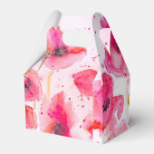 Ballotins Boîte de bonbons de mariage florale rouge poppy (Arrière)