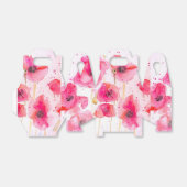 Ballotins Boîte de bonbons de mariage florale rouge poppy (Déplié)